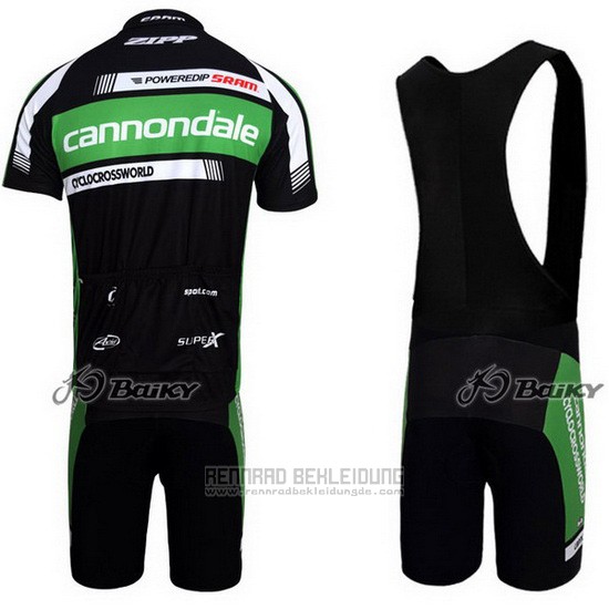 2011 Fahrradbekleidung Cannondale Shwarz und Grun Trikot Kurzarm und Tragerhose